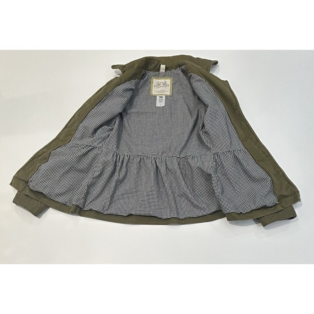 Levis Mid Length belted Trendy Fitted Trench Jacket Coat Olive Green Size Small - Picture 9 of 13
